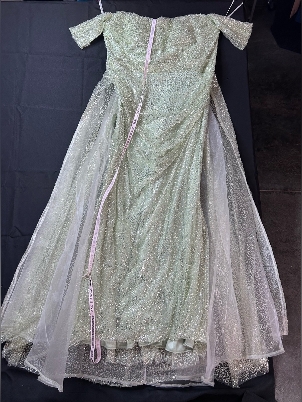 Mac Duggal 20515 NWT Women's Off the Shoulder Sequin Gown - Picture 5 of 9